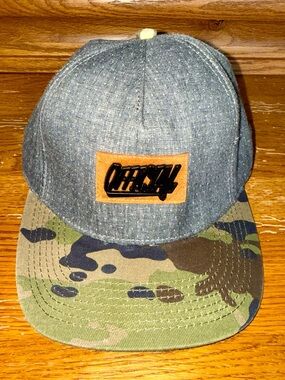 Official Camo Hat with Leather Closure Strapback and Official Patch